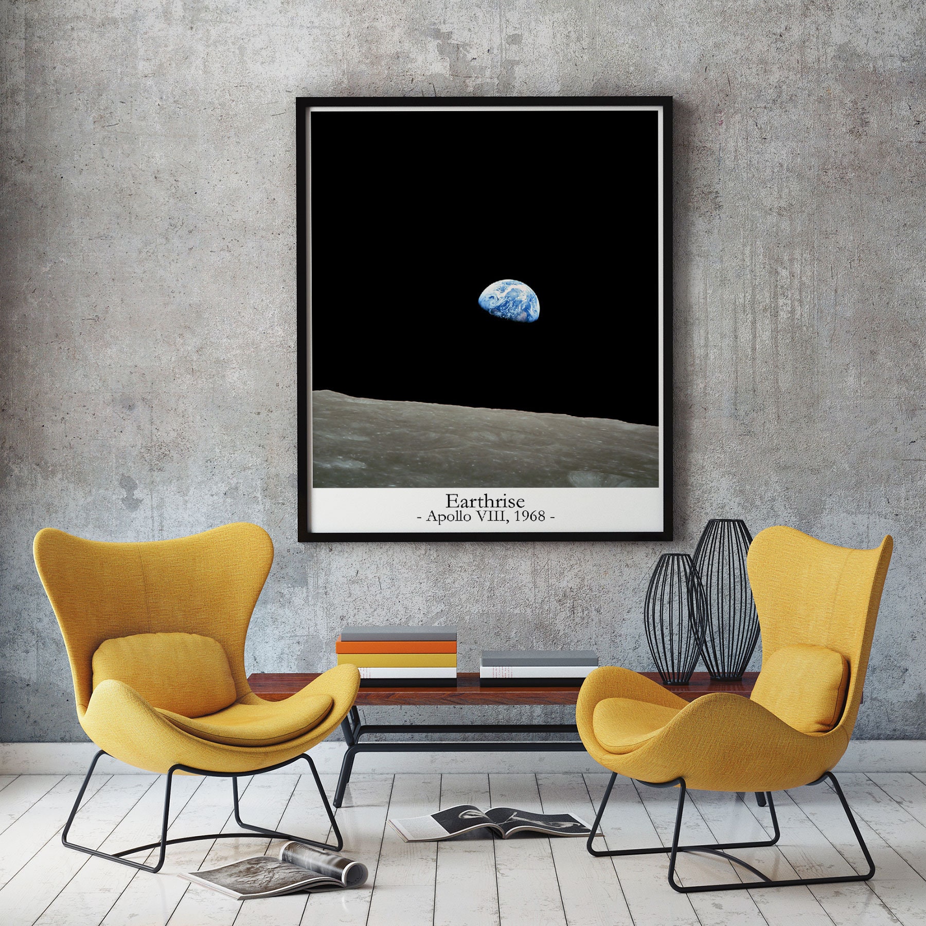 Pale Blue Dot Earthrise and Hubble Deep Field Set of 3 Space Wall Art