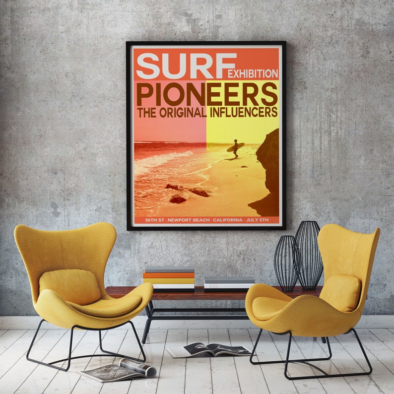 Surf Exhibition Poster Surfing Wall Art Decor Etsy