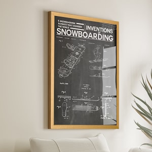 Snowboarding Patent Art Print: Sports Enthusiast Room Decor