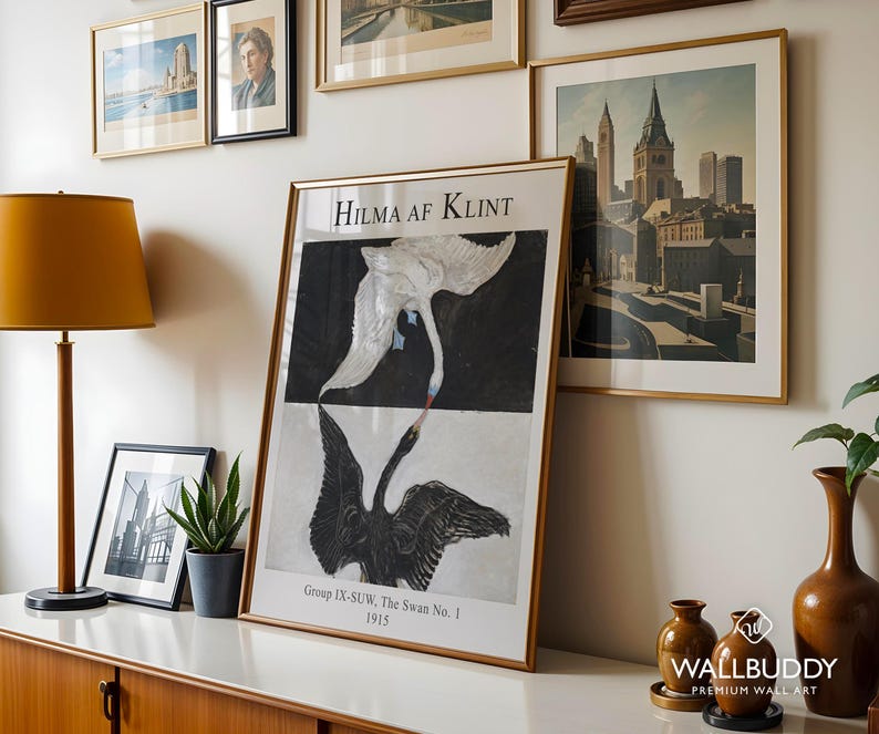 Hilma af Klint Swan Poster: Black and White Spiritual Art image 4