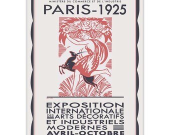 パリ1925年アールデコ展ポスター：額装またはキャンバスプリント