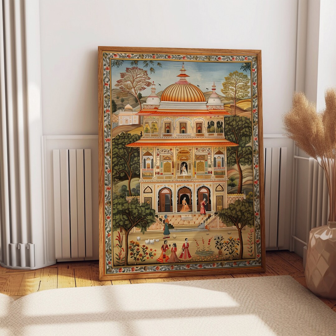 Indian Pichwai Temple Art Poster Traditional Rajasthani Palace Wall ...