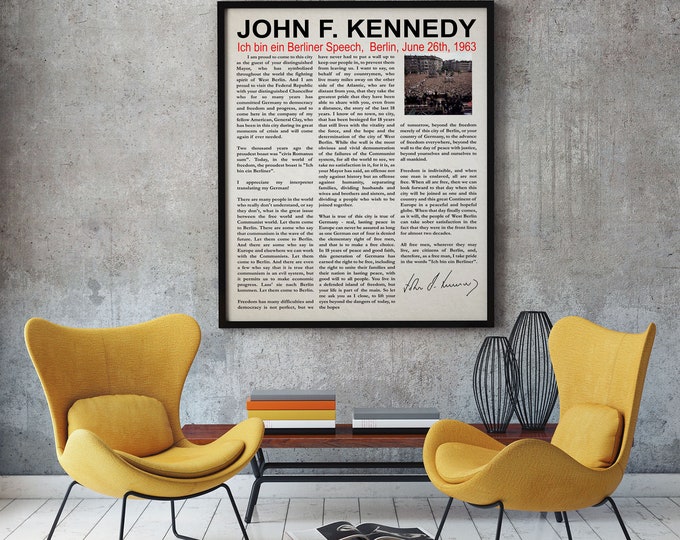 JFK Ich Bin Ein Berliner Speech JFK Wall Art Cold War Decor