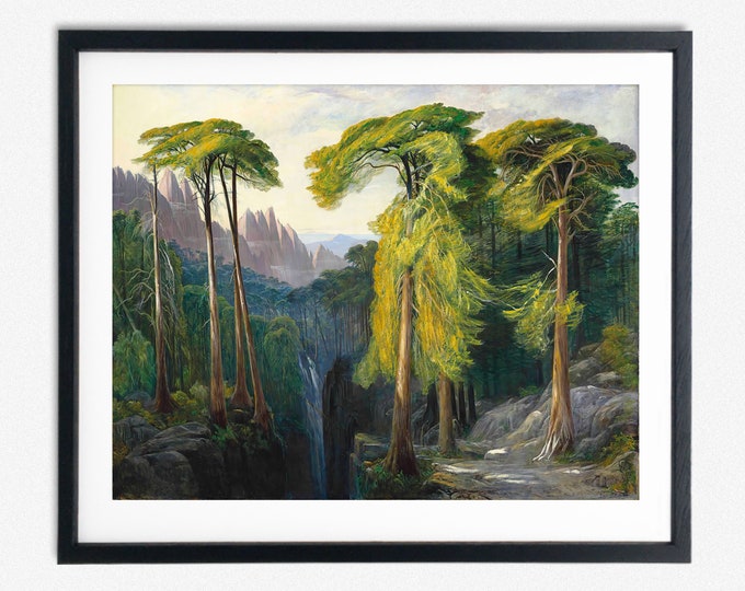Enchanting Forest Wall Painting: Captivating Forest Wall Art by Edward Lear Forest Wall Art by Edward Lear Stunning Nature Poster