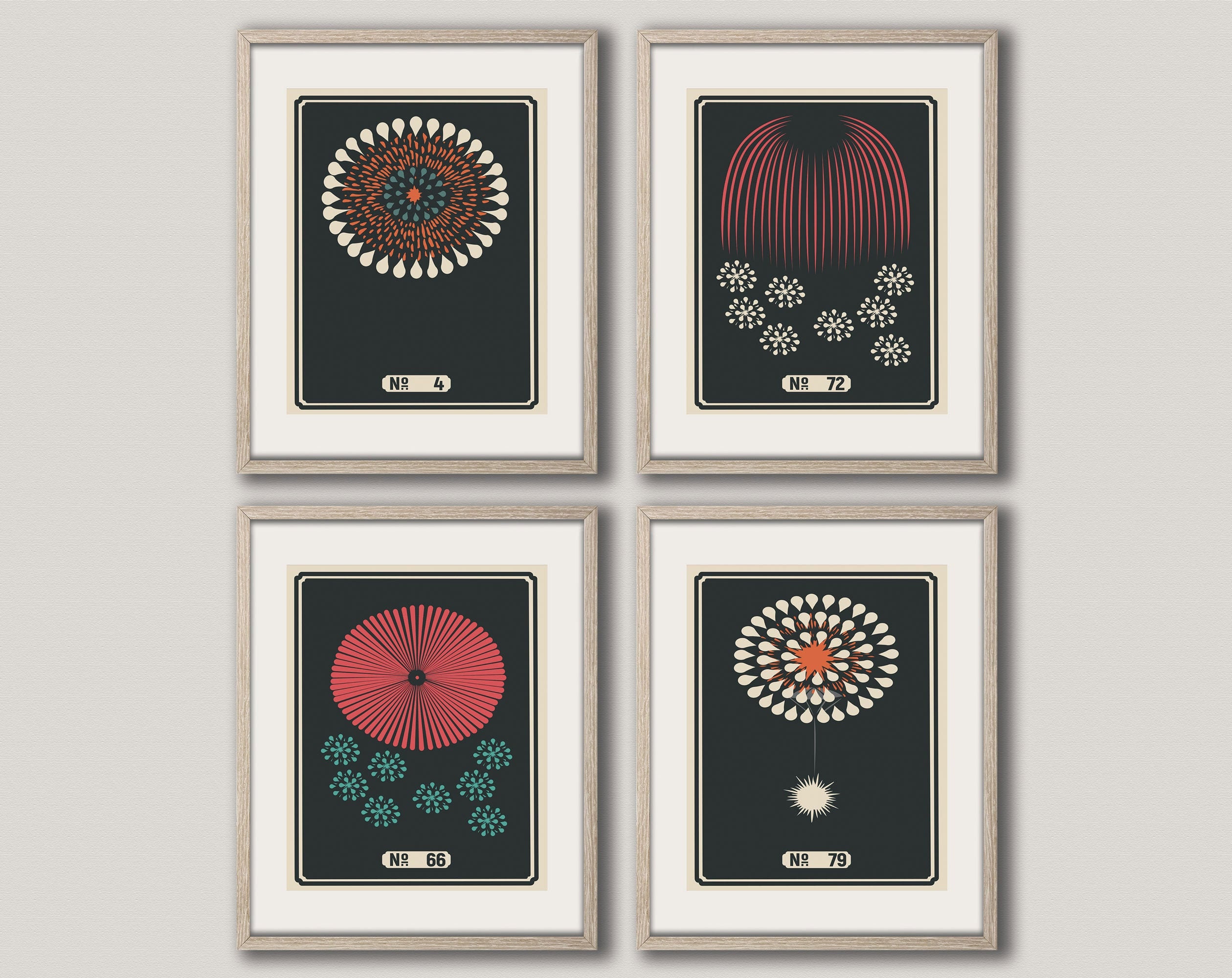 Modern Wall Art Set of 4 Modern Graphic Design Prints