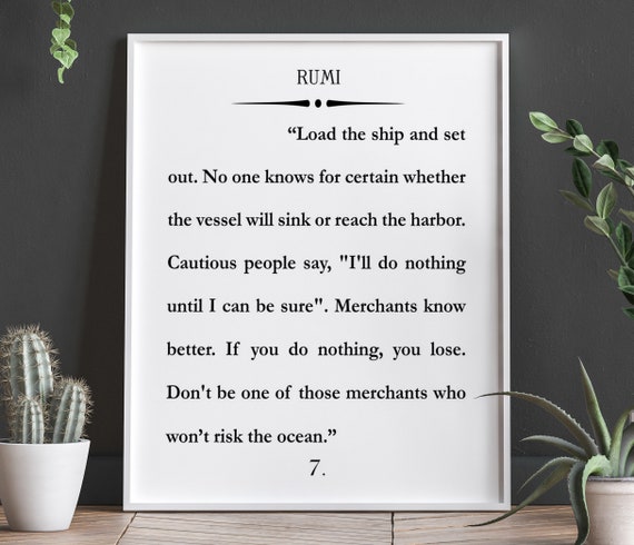 Rumi Quote Rumi Book Art Rumi Poster Inspirational Art Etsy
