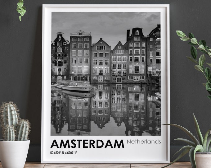 Amsterdam Travel Poster Amsterdam Photo Print Travel Art