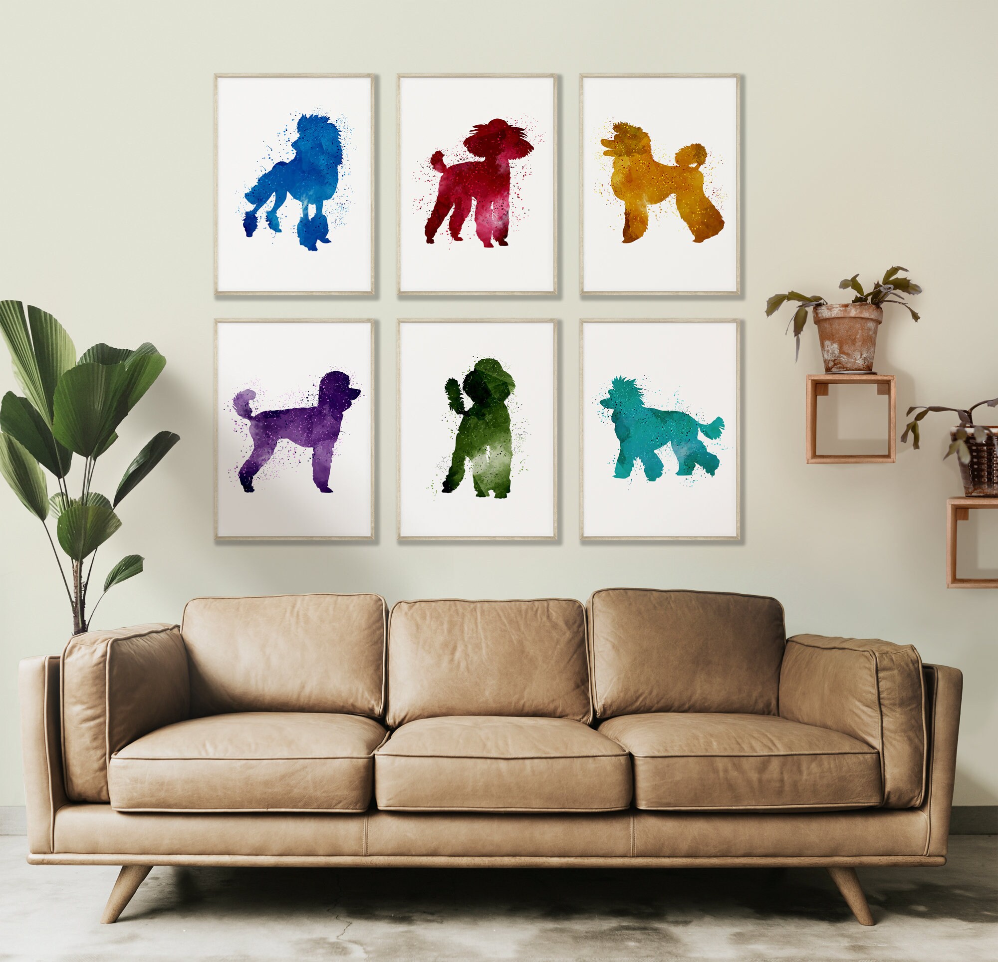 Poodle Wall Art Set of 6 Poodle Posters for Poodle Owner Gift for