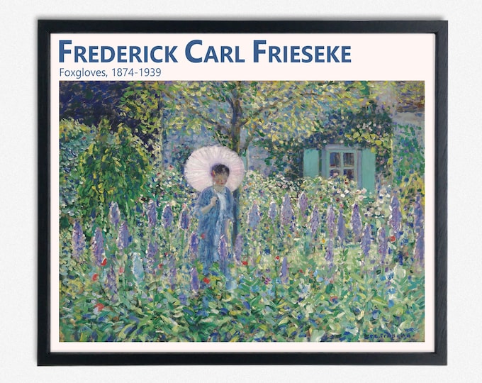 Purple Flower Painting "Foxgloves" by Frederick Carl Frieseke