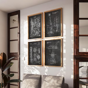 Rocket and Missile Engineering Patent Set Posters Set of 4 - Poster, Print - WB70
