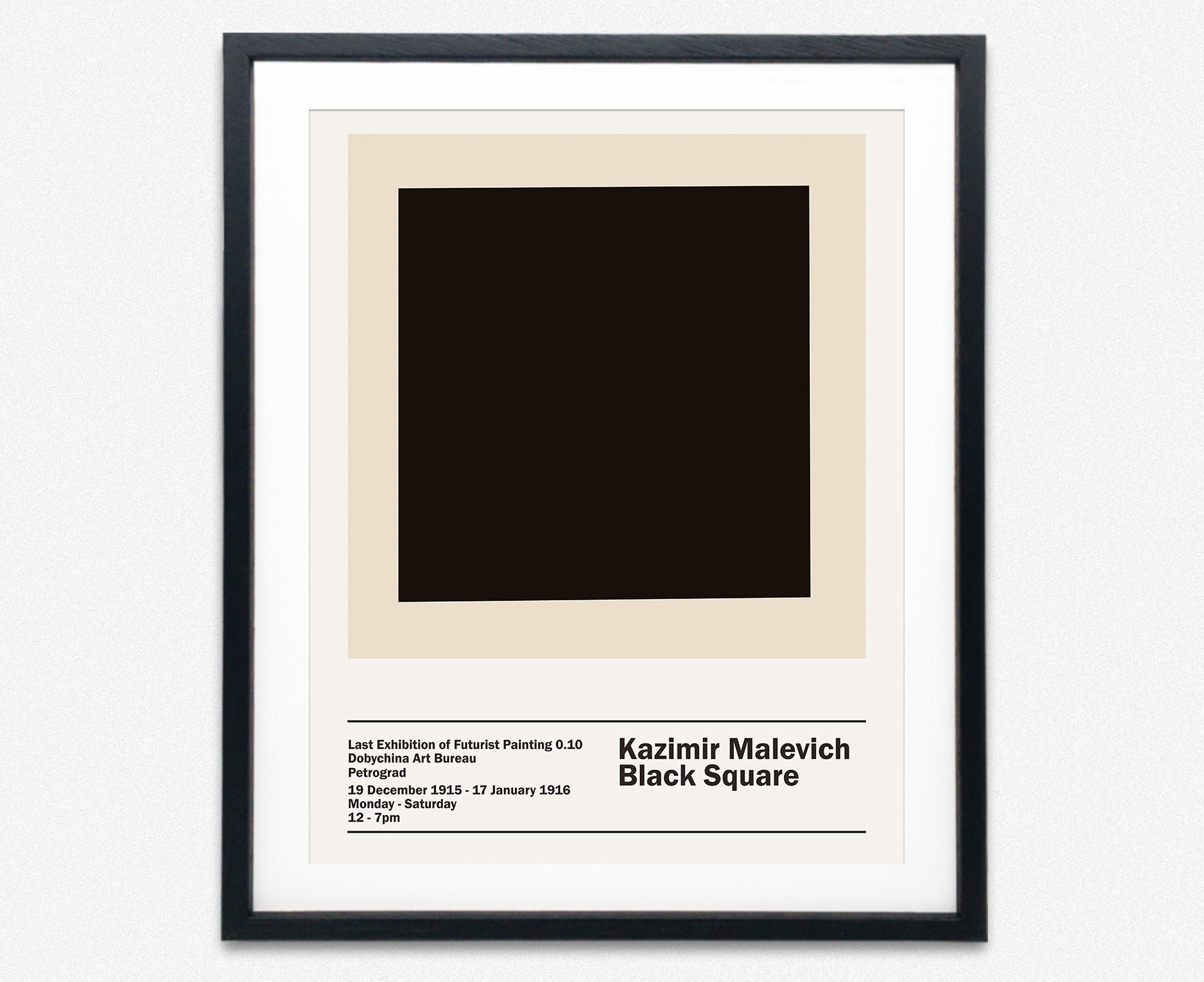 送料無料/即納】 デザイナーズアート Black square Kazimir Malevich インテリア アート 美工社 壁掛け 額付き 抽象画  取寄品 マシュマロポップ