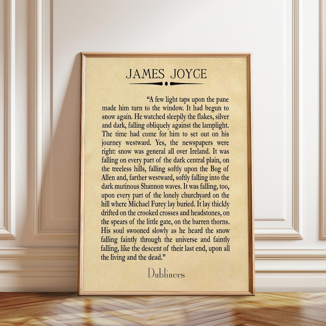 James Joyce 'the Dead' Print: Dubliners Last Page, Literary Wall Art - Etsy