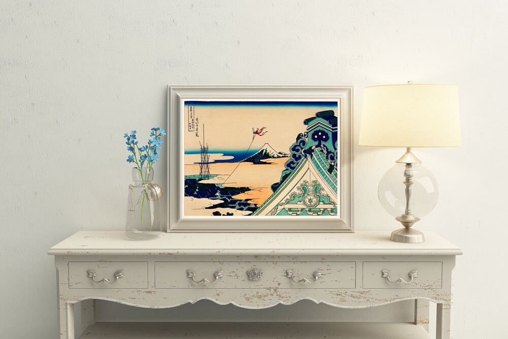 日本の木版画アート 4 点セット - 葛飾北斎の有名な木版画