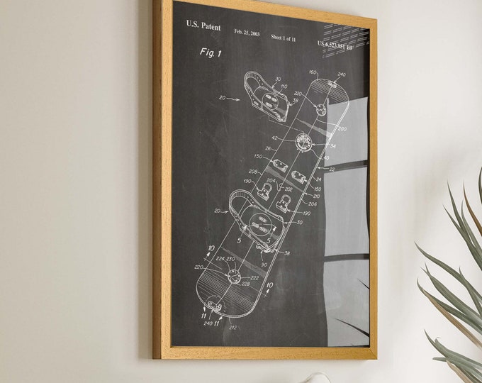 Shred in Style: Snowboard Patent Poster - Unique Snowboarder Gift & Winter Sports Wall Art - Carve the Perfect Decor - WB213