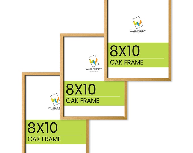 Set of 3 Thin Wooden Oak Frame 8x10 inches Contemporary Oak Wood Thin Frame: Elegant and Minimalistic Wall Décor