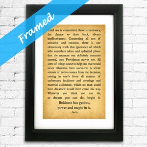 Gift For New Business Entrepreneur Gift Inspiring Quotation Framed Print