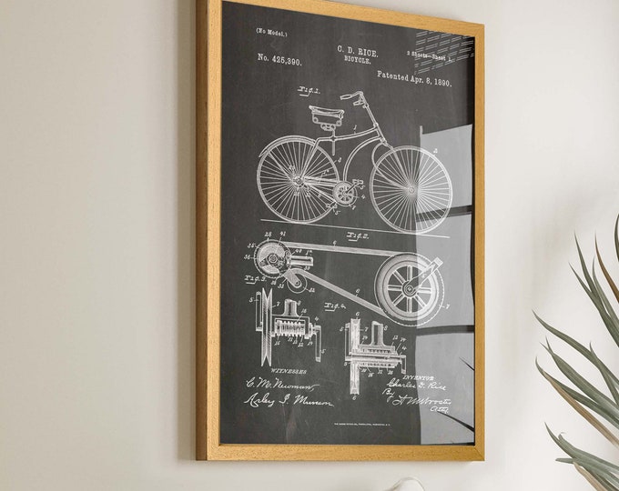 Pedal Through Time with our Bicycle Patent Poster - Vintage Bike Wall Art - Perfect Gift for Cyclists - Unique Cycling Decor - WB375