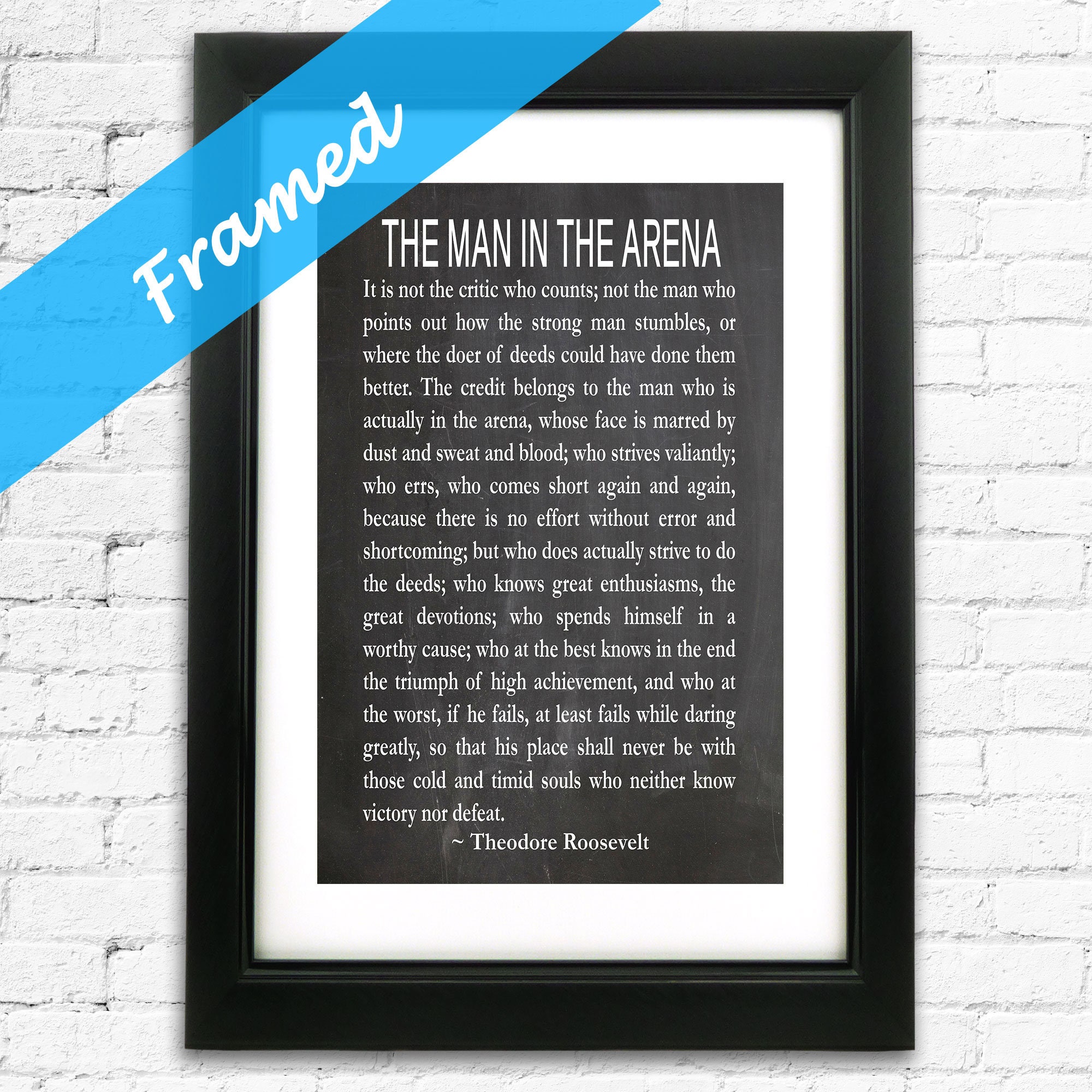 Man In The Arena Framed Quote - The Man in The Arena Framed Print Roosevelt Print Roosevelt Man in The Man In The Arena Framed Quote - The Man in The Arena Framed Print Roosevelt Print Roosevelt Man in The