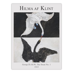 Hilma af Klint Swan Poster: Black and White Spiritual Art image 10