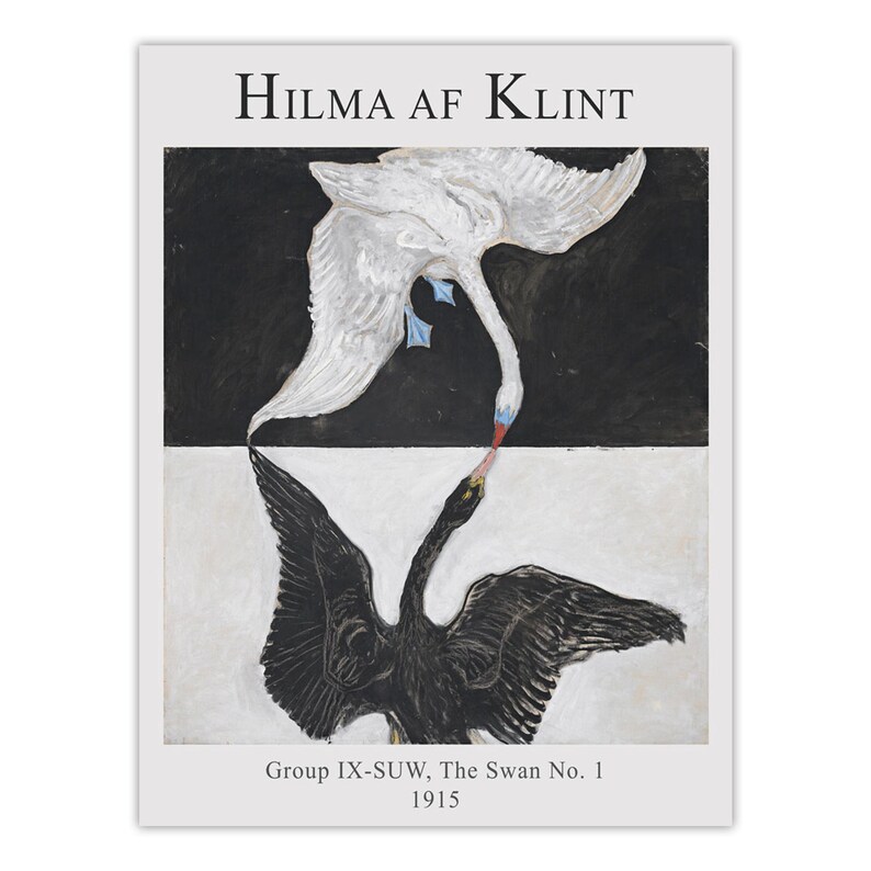 Hilma af Klint Swan Poster: Black and White Spiritual Art image 10