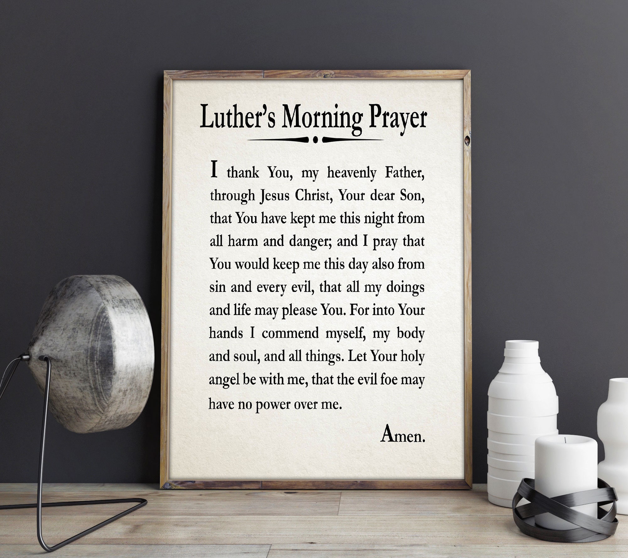 Luther's Morning Prayer Martin Luther Prayer Print | Etsy