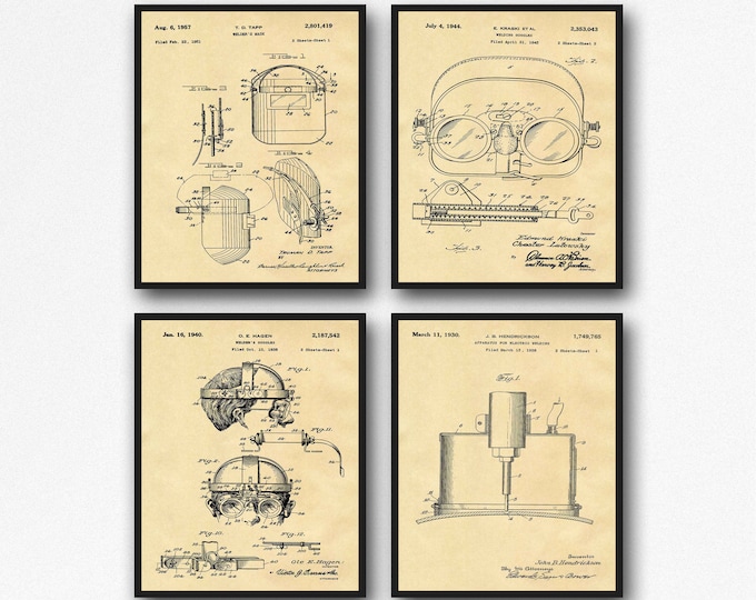 Welding Patent Prints Welder Gift for Engineering Shop