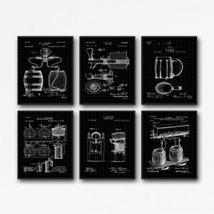 Beer Lover Gift Beer Gift Set of 6 Beer Patent Posters Home Brewing Gift Brewing Decor Craft Beer Gift WB133 image 6