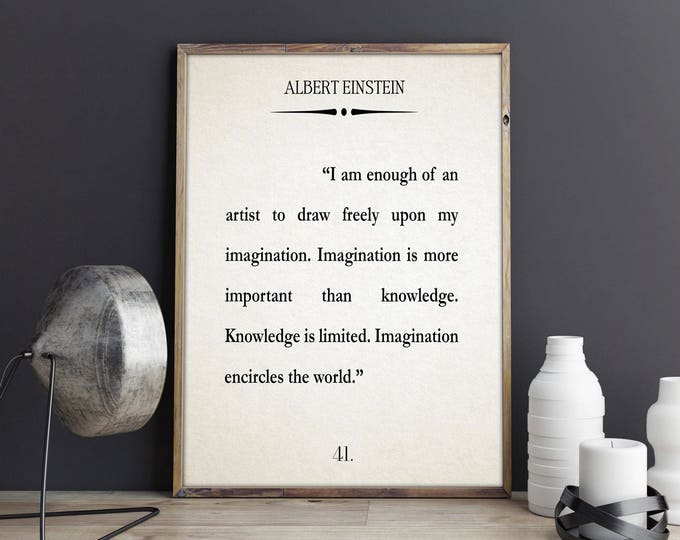 Einstein Poster Einstein Quote Science Quote Imagination Quote Book Poster Literary Poster Literature Poster Science Posters Scientific Art