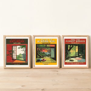 Zen Wall Art Posters - Traditionelle, von Japan inspirierte Gelassenheitskunstdrucke - 3er-Set Japanische Zengarten-Wanddekoration