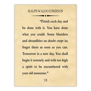 Ralph Waldo Emerson Quote Print: Inspiring Recovery Wall Art Parchment