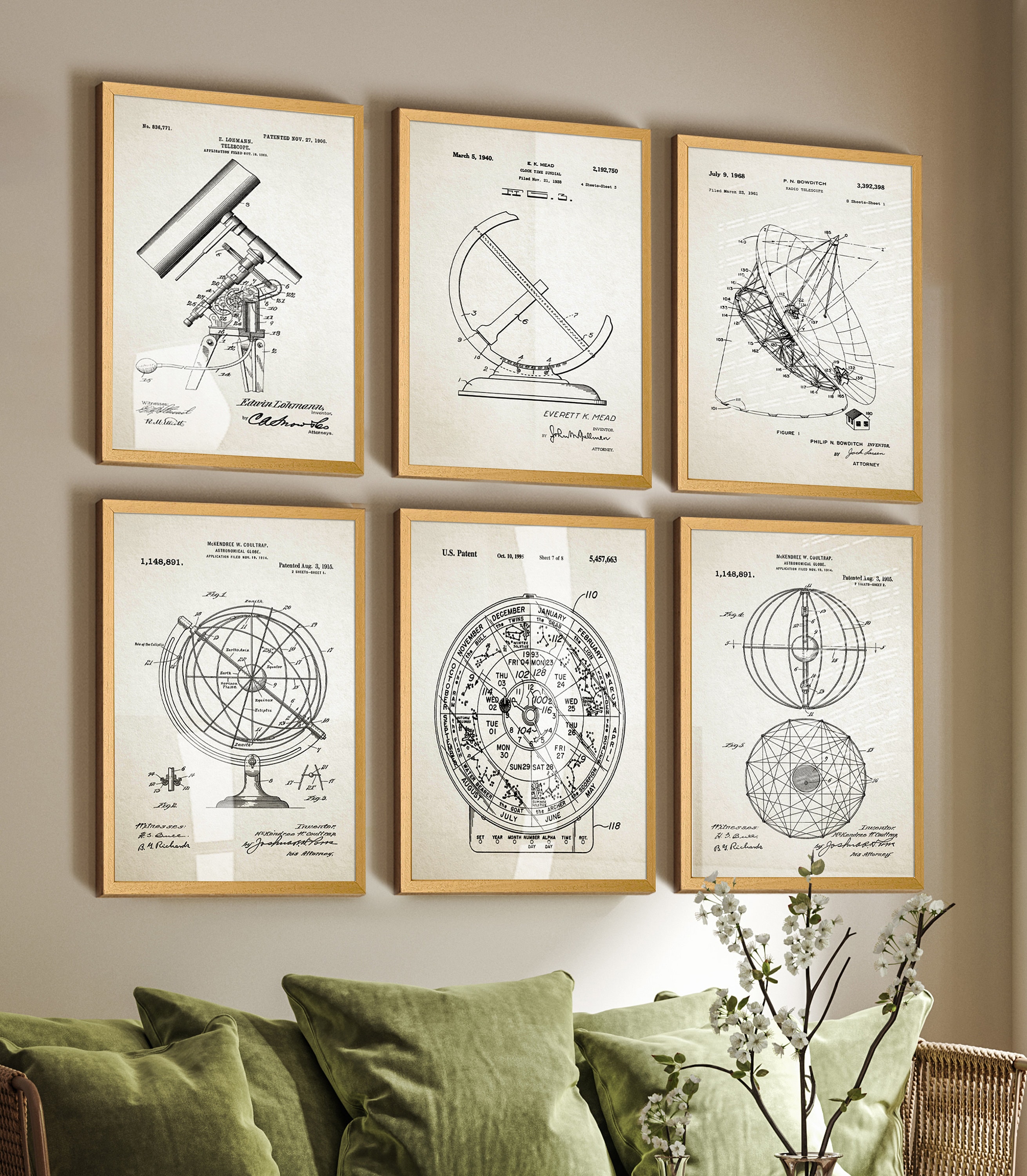 Astronomy Inventions Patent Art Print Set: Telescope, Globe, Sundial - Etsy
