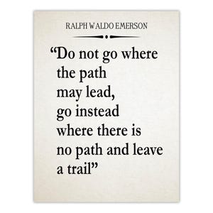 Emerson Quote Print: Inspirational Wall Art, Independence Gift Ivory