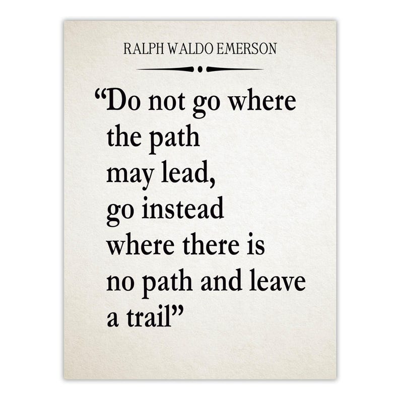 Emerson Quote Print: Inspirational Wall Art, Independence Gift Ivory