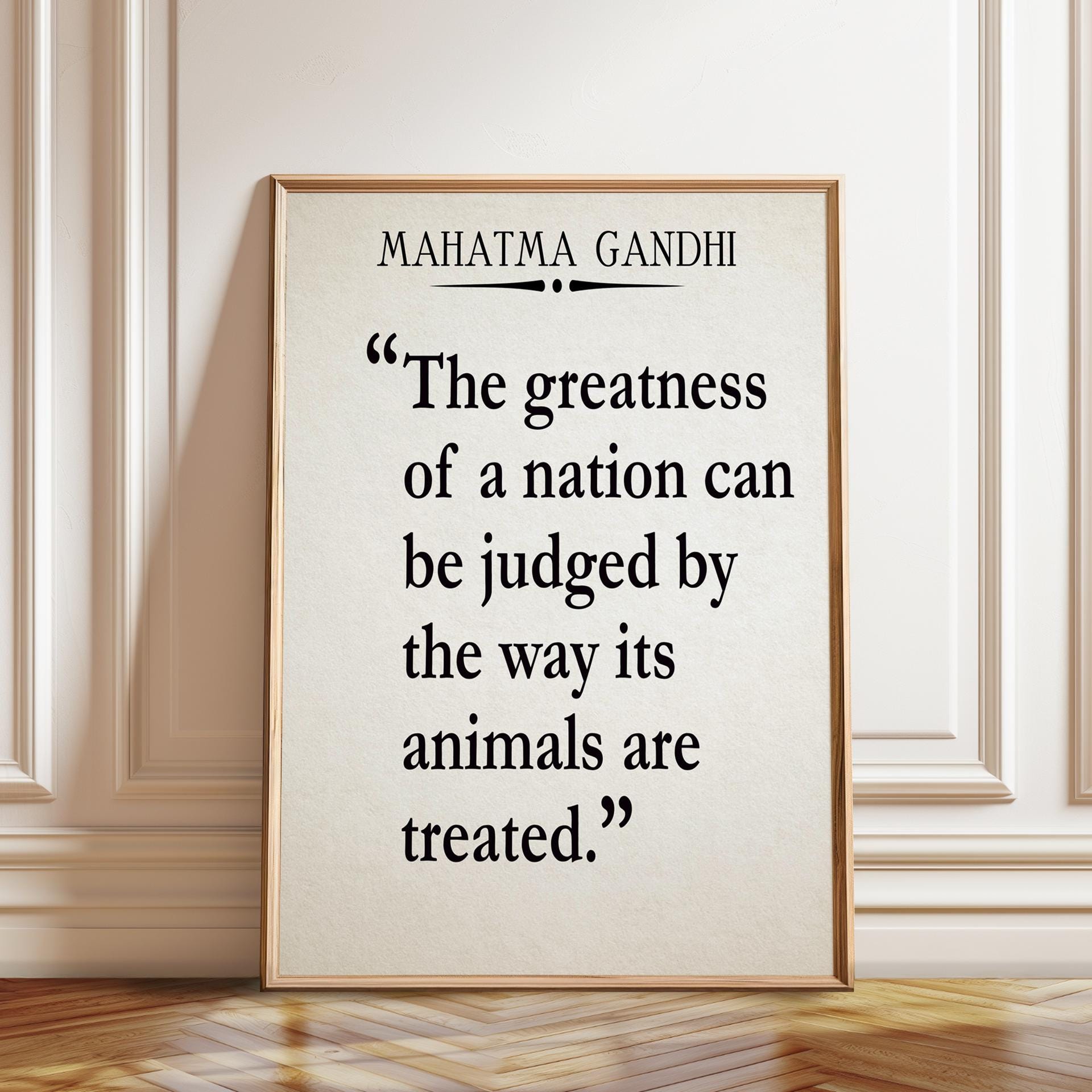 Stampa Su Tela 30x38 Cm Con Citazione Di Mahatma Gandhi – Quadro Motivazionale Con Gancio E Cavalletto