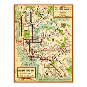 Vintage NYC Subway Map Poster: Historical Transit Art - Etsy