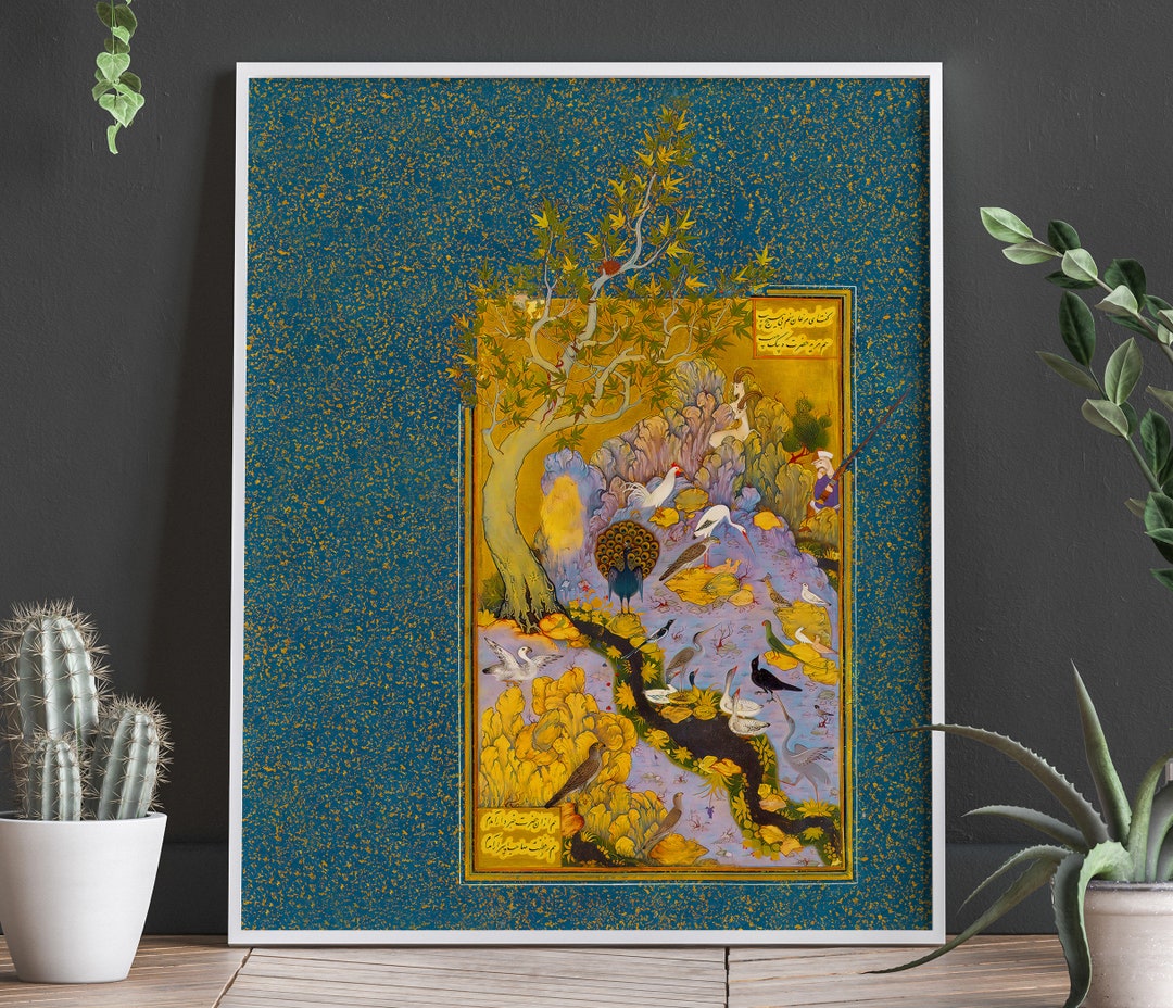 Traditional Middle Eastern Wall Art Print Green and Gold Etsy