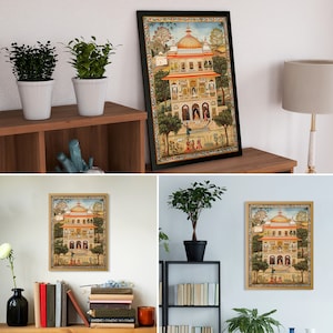 Indian Pichwai Temple Art Poster: Rajasthani Palace Wall Decor - Etsy