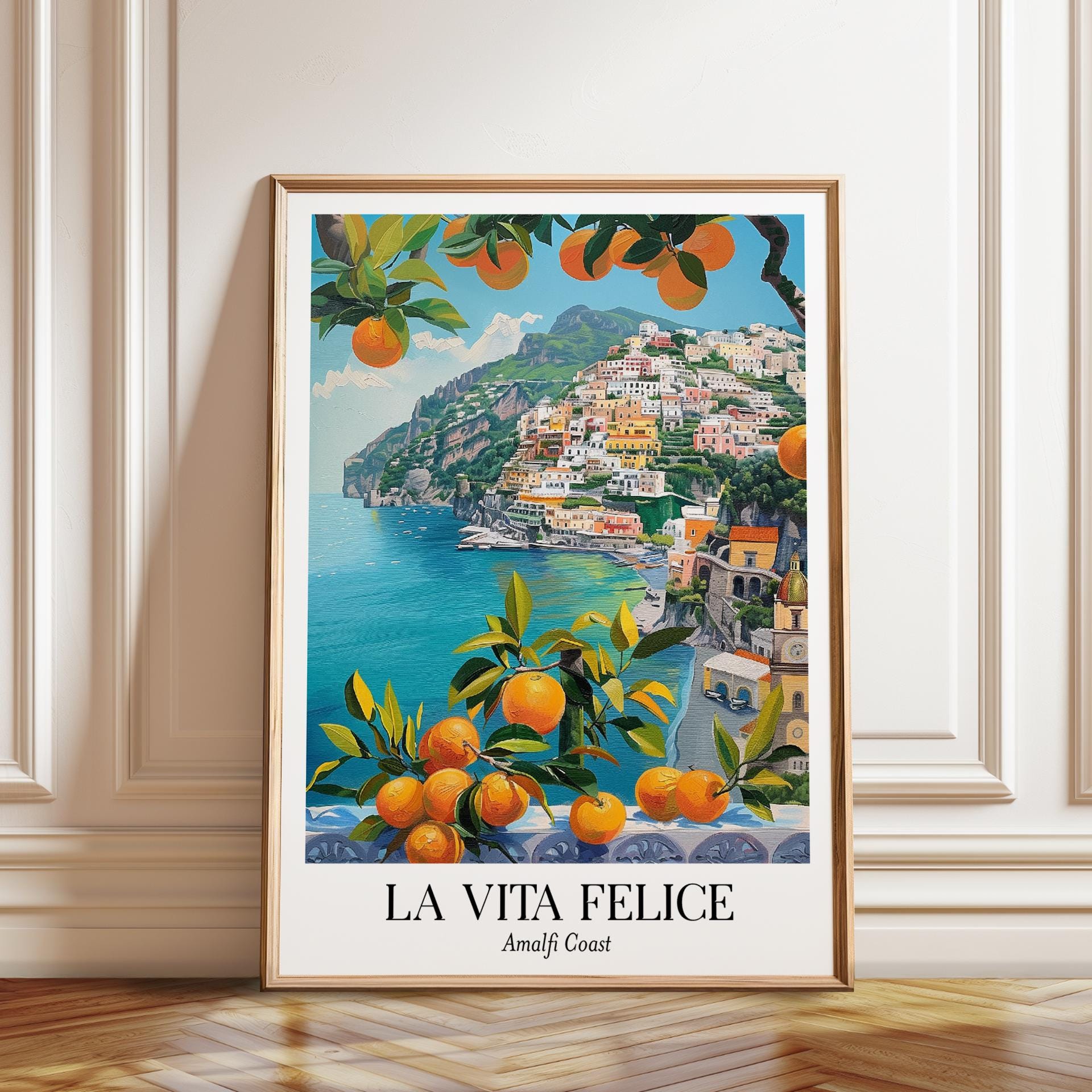 Amalfi Coast Art Print: Vibrant Citrus, Seaside Village - La Vita