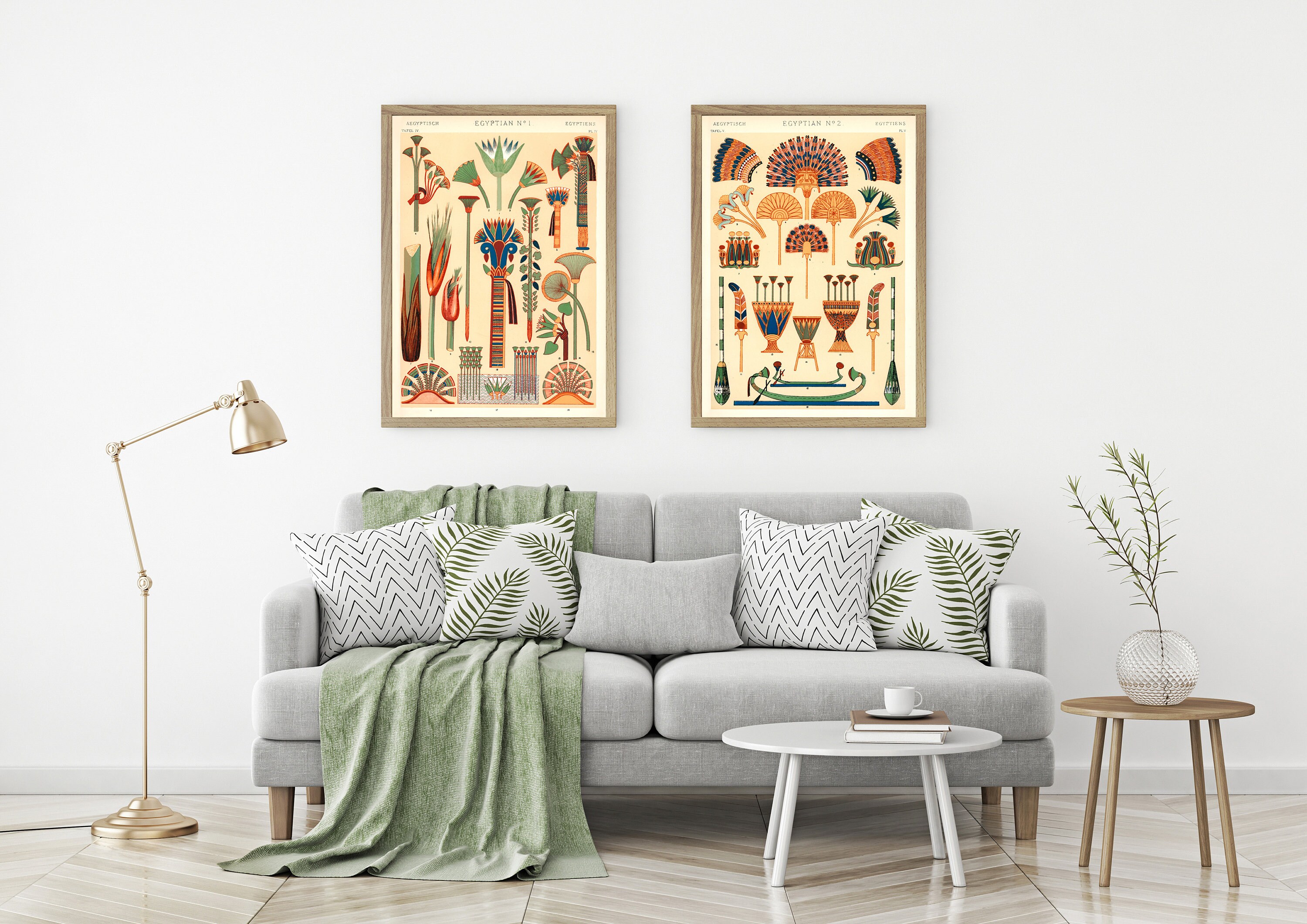 Egyptian Wall Art Set of 2 Egyptian Decor Egyptian Prints Graphic