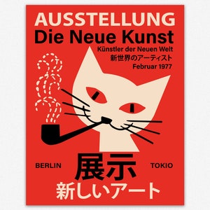 Discover the Fusion: The New Art Berlin Tokyo German Japanese Exhibition Poster Striking design and vibrant colors image 9