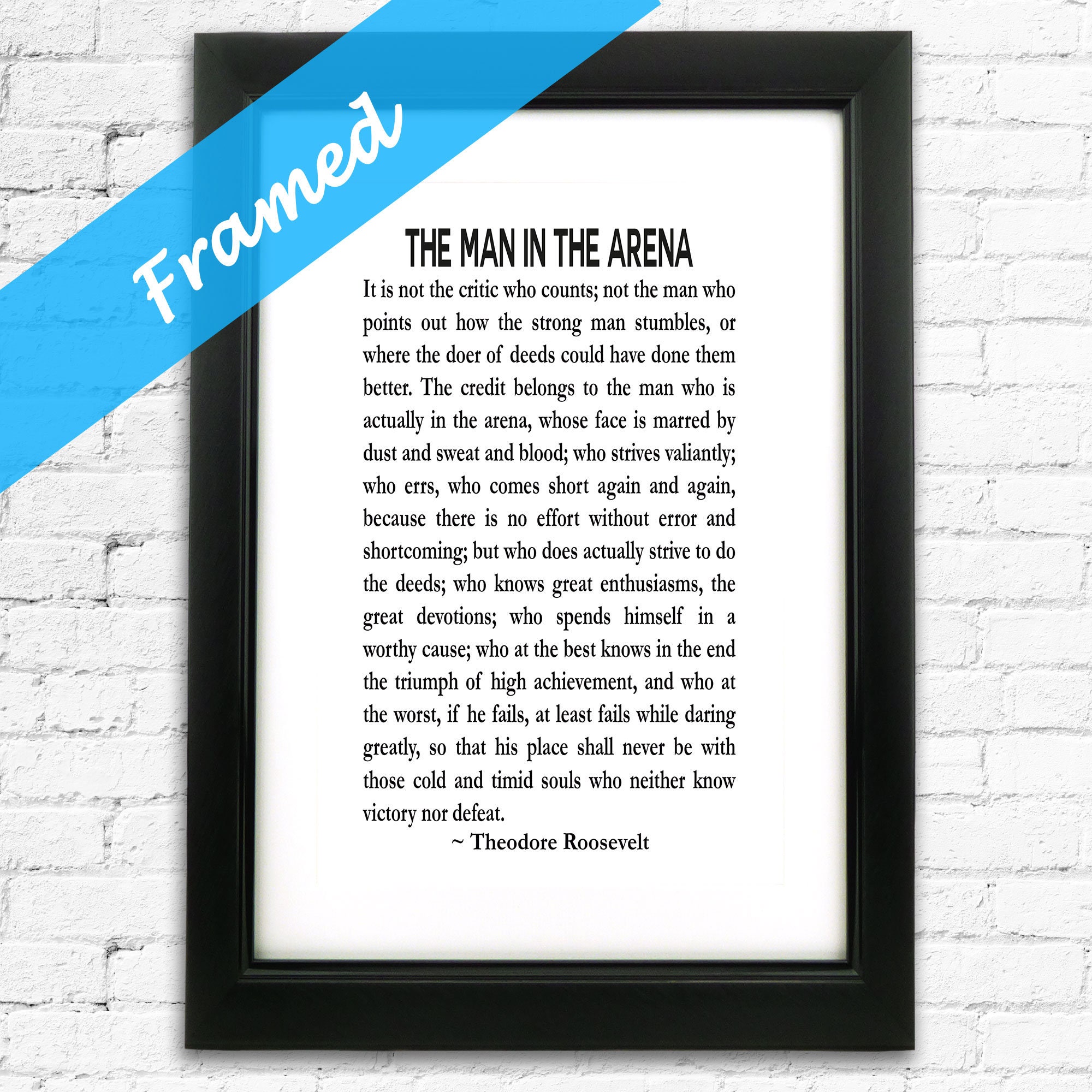 the-man-in-the-arena-framed-print-roosevelt-print-roosevelt-man-in-the-arena-roosevelt-quote