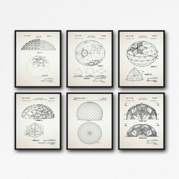 Engineering Prints Geodesic Dome Structures Engineering Wall Art