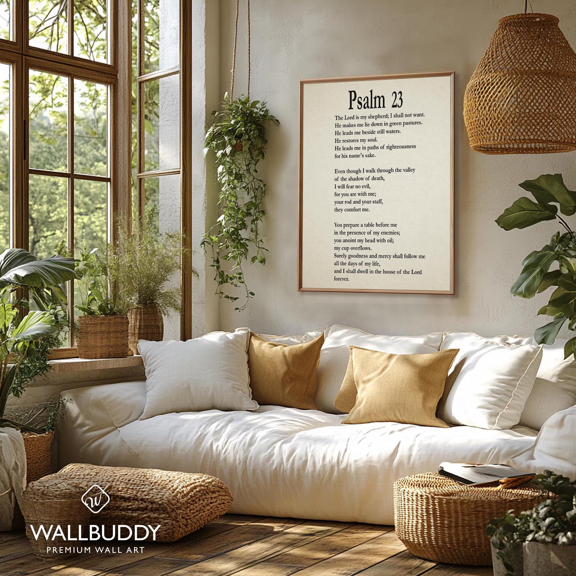 Psalm 23 Print: Bible Verse Poster, Christian Wall Art - Etsy