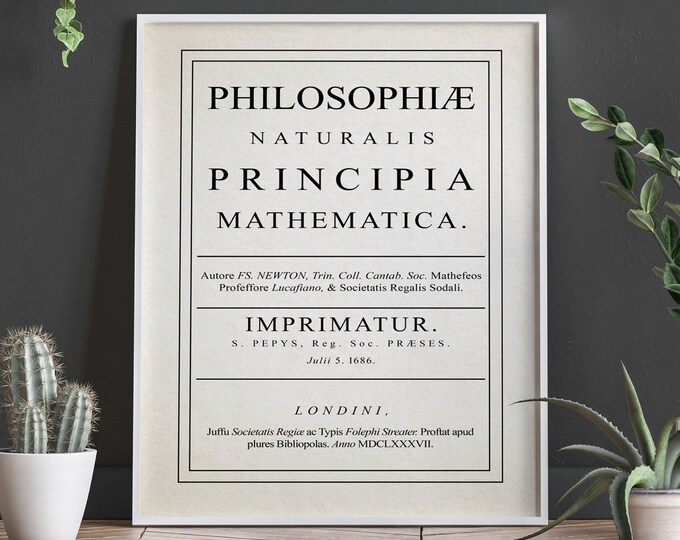 Mathematical Principles of Natural Philosophy by Isaac Newton Title Page