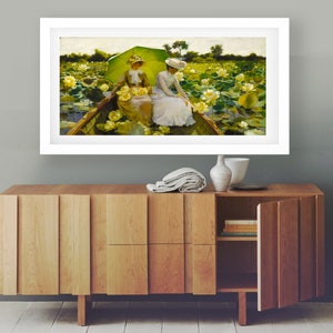 Lotus Lilies Print by Charles Courtney Curran: Serene Beauty Wall Art