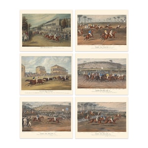 Horse Racing Posters - Set of 6 Horse Prints From the 1800s Classic ...