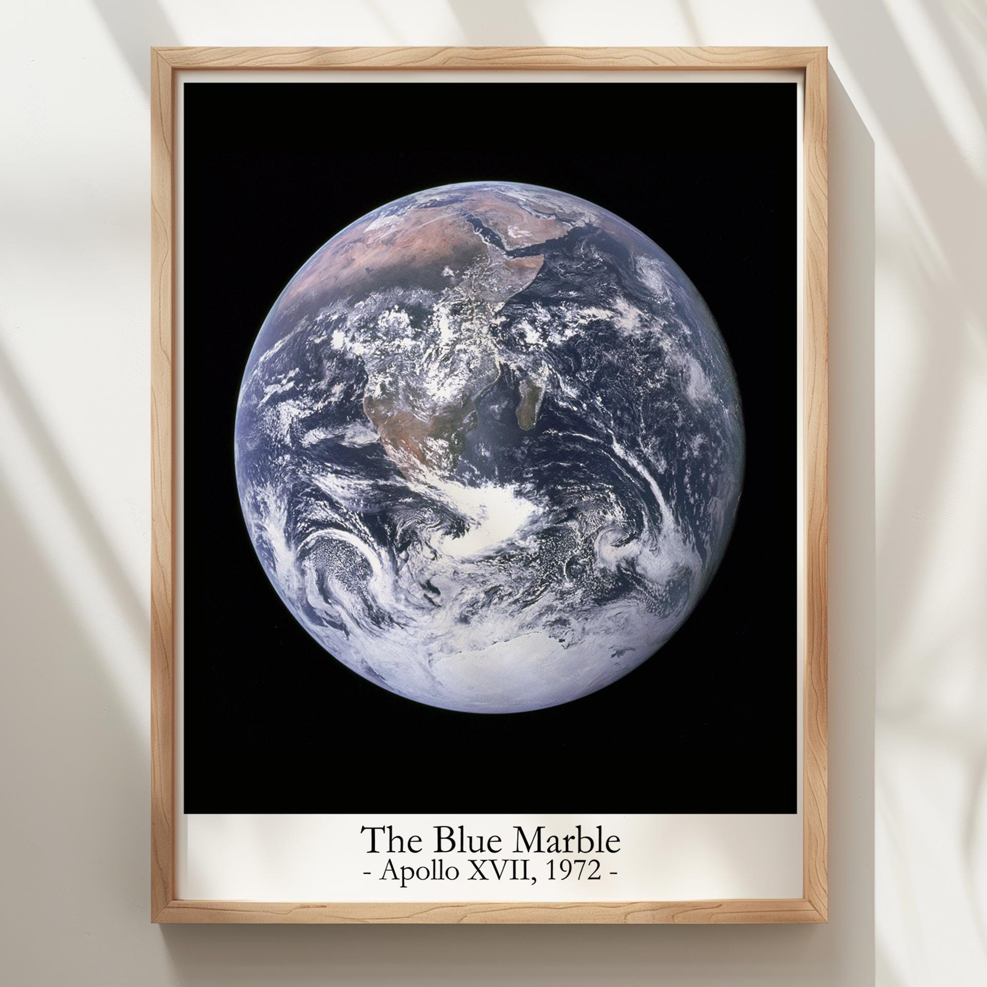 The Blue Marble Earth Photo: Apollo 17 Space Print - Framed