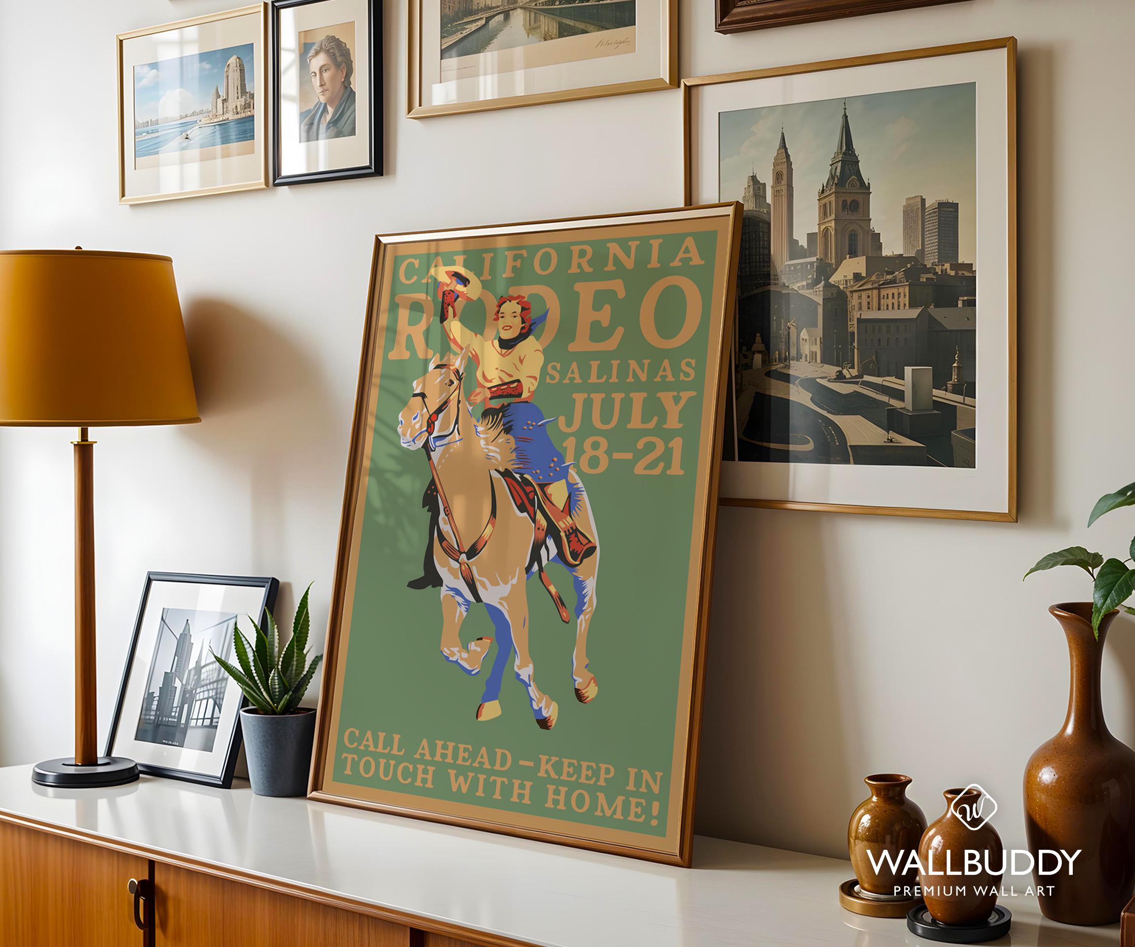 カリフォルニアロデオポスター：ヴィンテージカウボーイ装飾