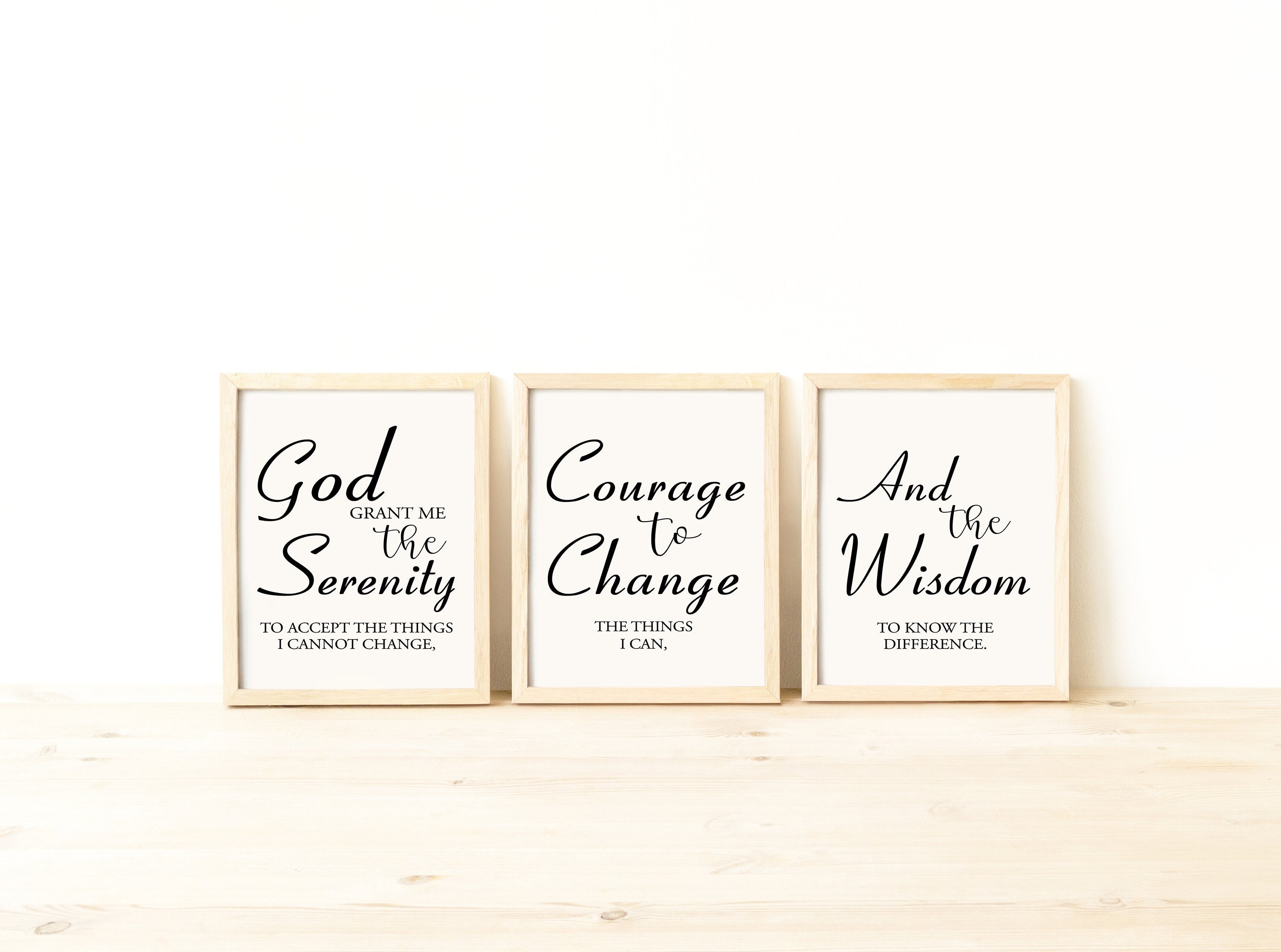 Christian Art Wall Decor Serenity Prayer Inspirational Wall Art God