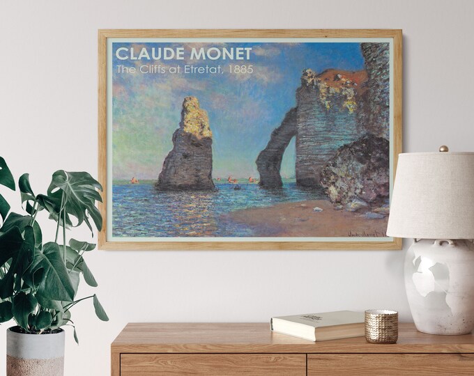 Claude Monet "The Cliffs at Etretat" Maritime Painting 1885